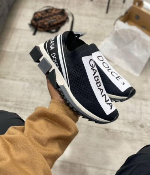 Dolce & Gabbana Black White Low Top Sorrento Sneakers