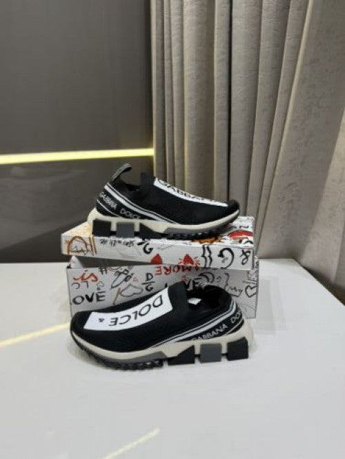 Dolce & Gabbana Black White Low Top Sorrento Sneakers
