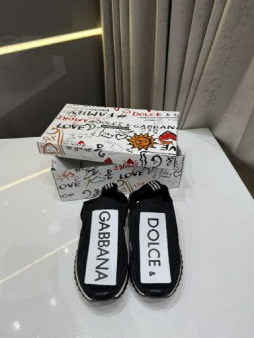 Dolce & Gabbana Black White Low Top Sorrento Sneakers