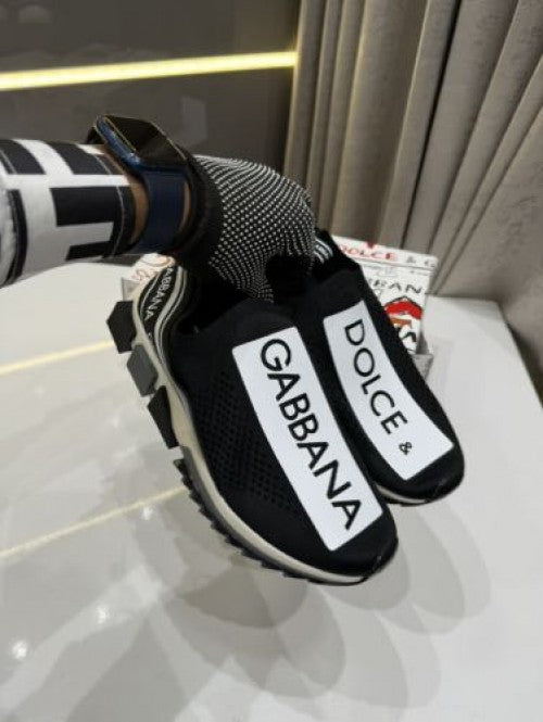 Dolce & Gabbana Black White Low Top Sorrento Sneakers